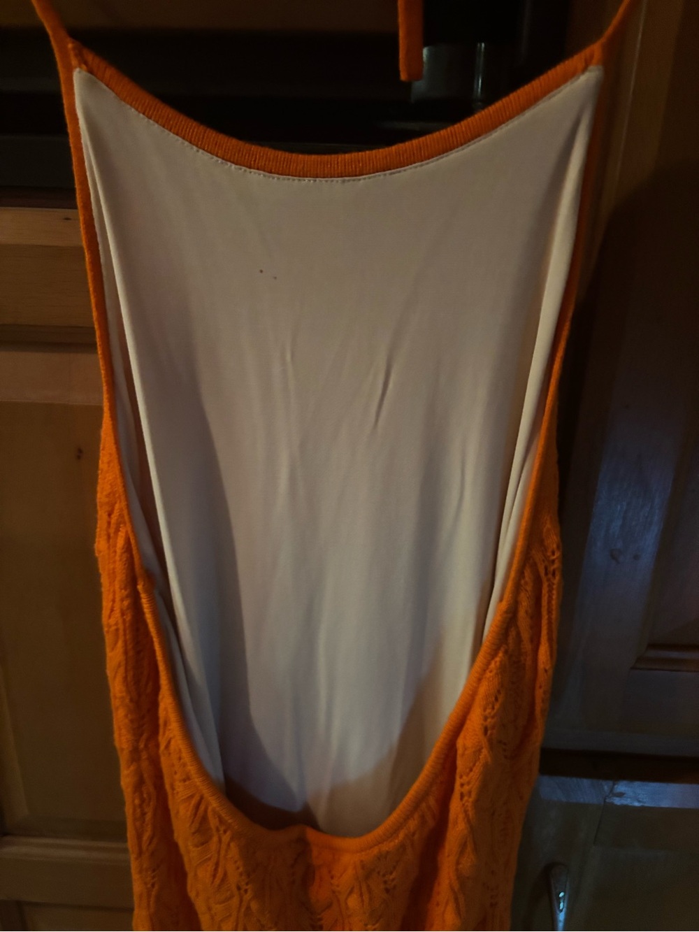 Alice + Olivia Vibrant Orange Cable-Knit Midi sweater Dress - Picture 5 of 5
